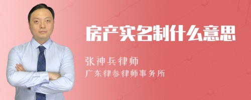 房产实名制什么意思