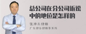 总公司在分公司诉讼中的地位是怎样的