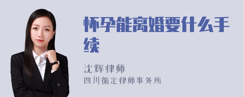 怀孕能离婚要什么手续