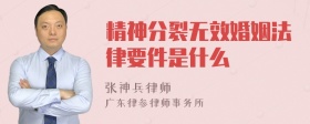 精神分裂无效婚姻法律要件是什么