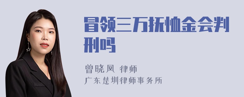 冒领三万抚恤金会判刑吗