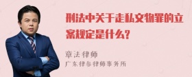 刑法中关于走私文物罪的立案规定是什么?