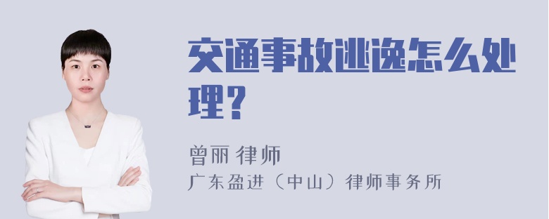 交通事故逃逸怎么处理？