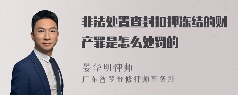 非法处置查封扣押冻结的财产罪是怎么处罚的