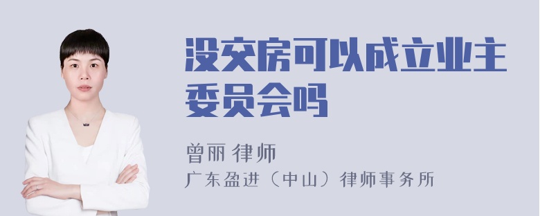 没交房可以成立业主委员会吗