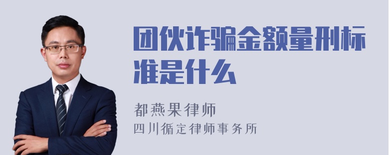 团伙诈骗金额量刑标准是什么