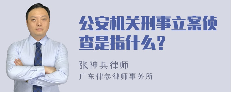 公安机关刑事立案侦查是指什么？