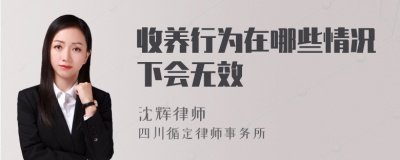 收养行为在哪些情况下会无效