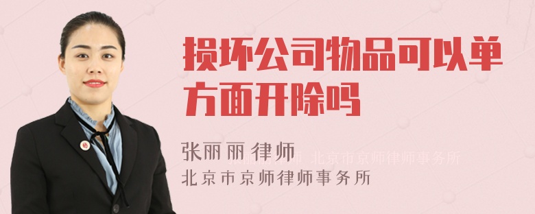 损坏公司物品可以单方面开除吗