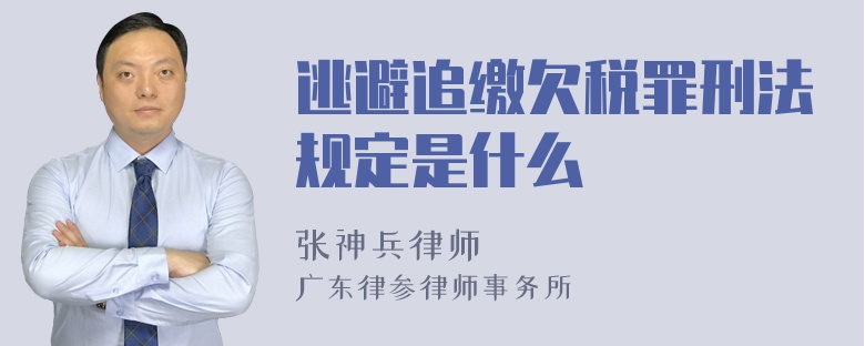 逃避追缴欠税罪刑法规定是什么