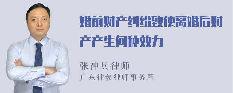 婚前财产纠纷致使离婚后财产产生何种效力