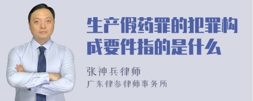 生产假药罪的犯罪构成要件指的是什么