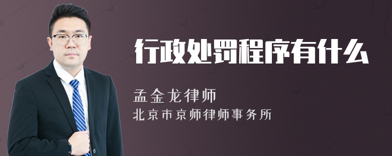 行政处罚程序有什么