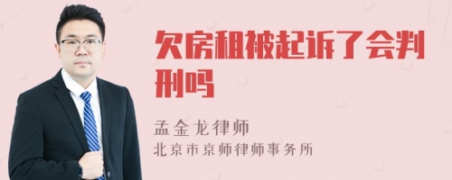 欠房租被起诉了会判刑吗