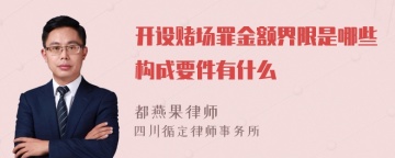 开设赌场罪金额界限是哪些构成要件有什么