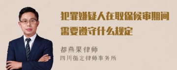 犯罪嫌疑人在取保候审期间需要遵守什么规定