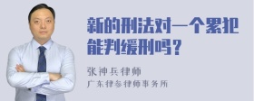 新的刑法对一个累犯能判缓刑吗？