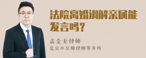 法院离婚调解亲属能发言吗？