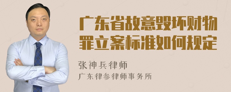 广东省故意毁坏财物罪立案标准如何规定