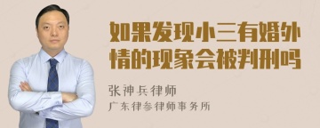 如果发现小三有婚外情的现象会被判刑吗