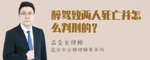 醉驾致两人死亡并怎么判刑的？