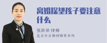 离婚探望孩子要注意什么