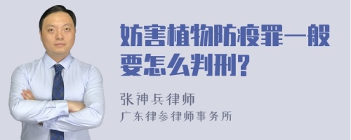 妨害植物防疫罪一般要怎么判刑?