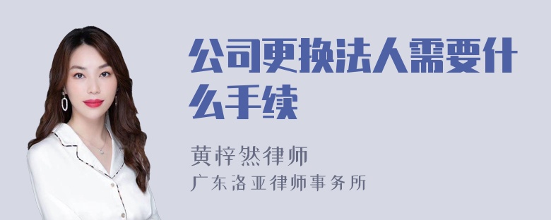 公司更换法人需要什么手续