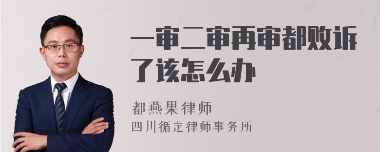 一审二审再审都败诉了该怎么办