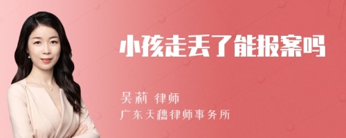 小孩走丢了能报案吗