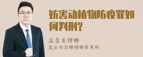 妨害动植物防疫罪如何判刑?