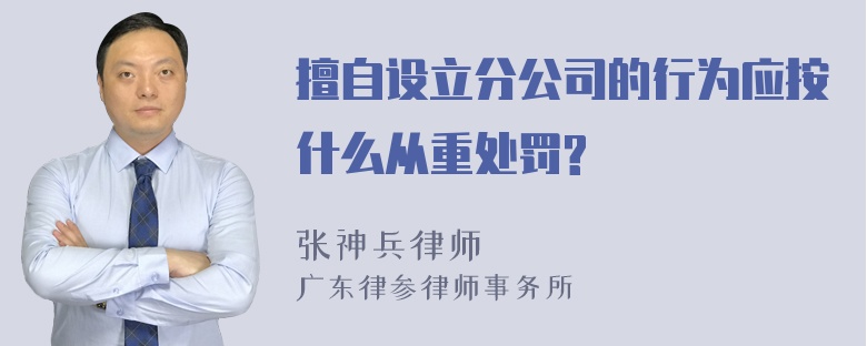 擅自设立分公司的行为应按什么从重处罚?