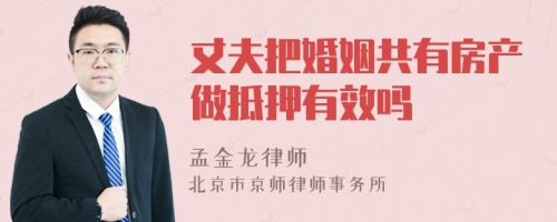 丈夫把婚姻共有房产做抵押有效吗