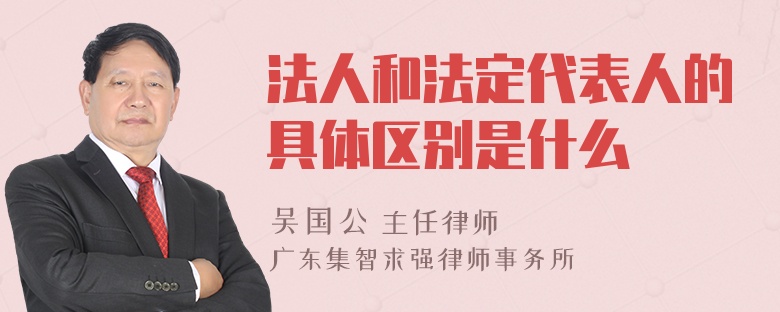 法人和法定代表人的具体区别是什么