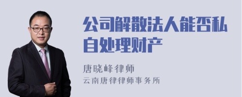 公司解散法人能否私自处理财产