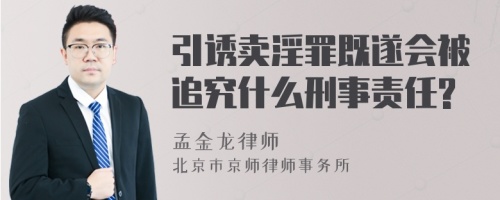 引诱卖淫罪既遂会被追究什么刑事责任?