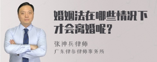 婚姻法在哪些情况下才会离婚呢？