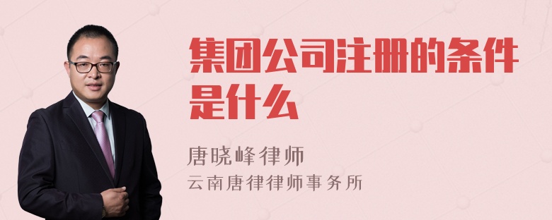 集团公司注册的条件是什么