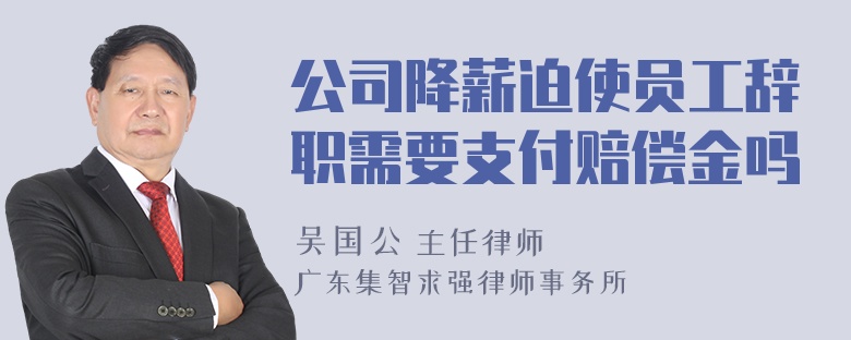 公司降薪迫使员工辞职需要支付赔偿金吗