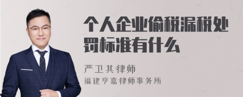 个人企业偷税漏税处罚标准有什么