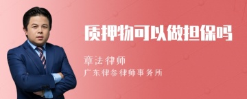 质押物可以做担保吗