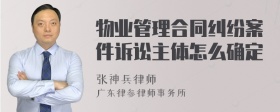 物业管理合同纠纷案件诉讼主体怎么确定