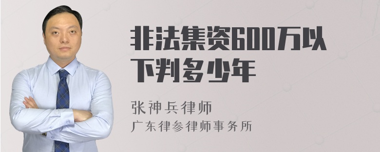 非法集资600万以下判多少年