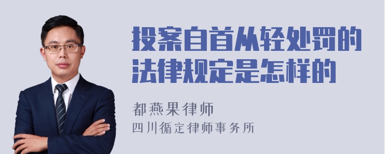 投案自首从轻处罚的法律规定是怎样的