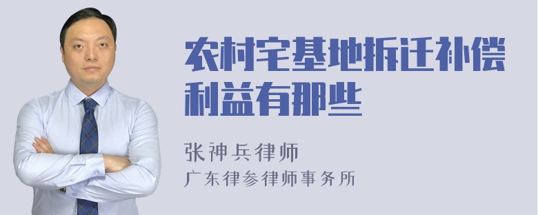 农村宅基地拆迁补偿利益有那些