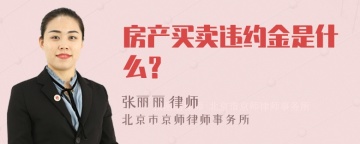 房产买卖违约金是什么？