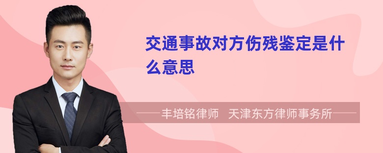 交通事故对方伤残鉴定是什么意思