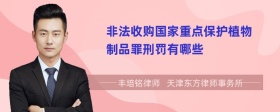 非法收购国家重点保护植物制品罪刑罚有哪些