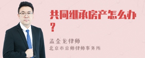 共同继承房产怎么办？