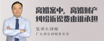 离婚案中，离婚财产纠纷诉讼费由谁承担